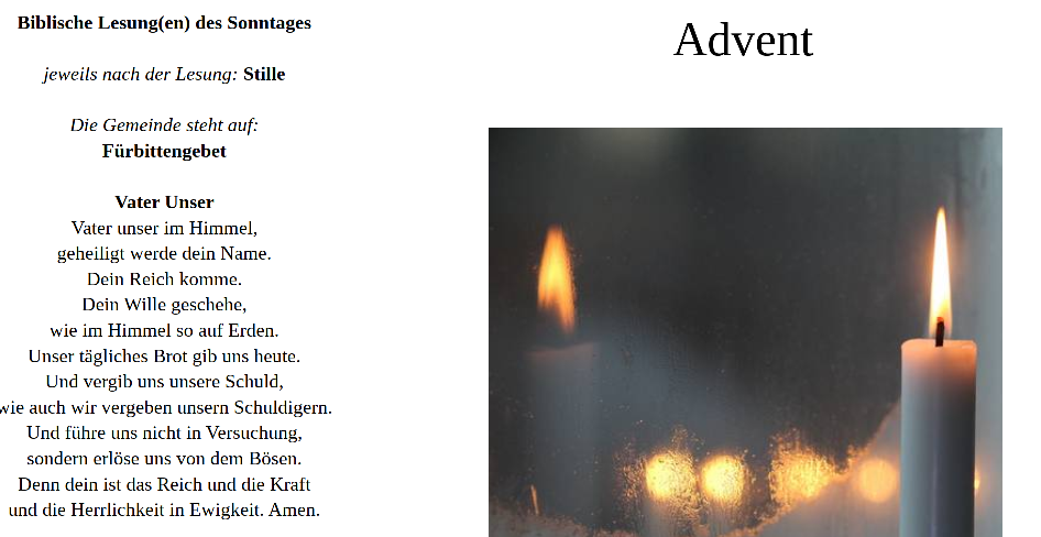 Advent. Coverfoto Andachten ohne Pfarrerin